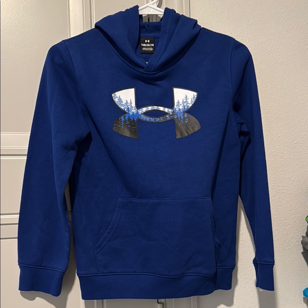 Under Armour Blue Hooded Sweatshirt with Logo